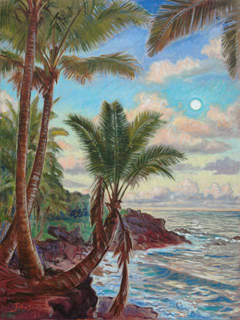 Moon Rise in Puna by Arthur Johnsen (1952-2015)