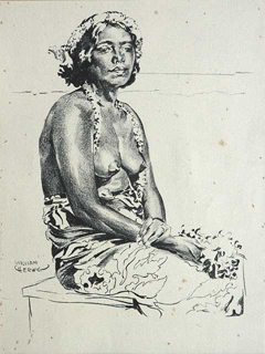 Seated Native Topless Woman by William Herwig