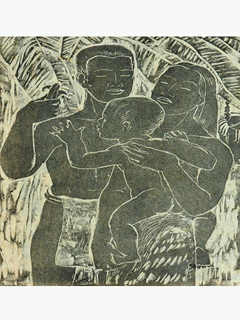 Family with Banana by Juliette May Fraser (1883-1983)