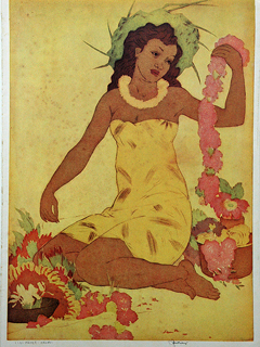 Lei Maker by John Kelly (1876-1962)