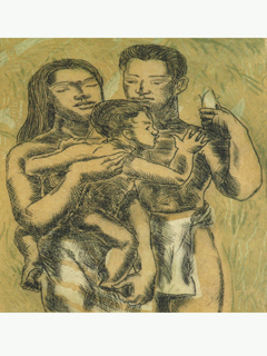 Family with Banana by Juliette May Fraser (1883-1983)