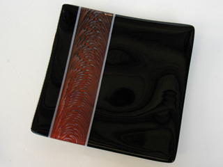 Red and Black Cascade Plate by Jane Raissle