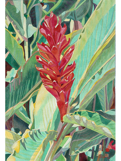 Red Ginger, Green Leaf by Fabienne Blanc