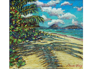 Kahala Beach and Shade by Russell Lowrey