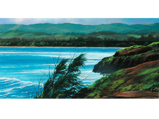 Windswept Shore Laie Point by Patrick Doell
