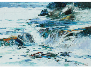 Rocks and Surf by Hiroshi Tagami (1928-2014)
