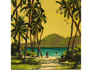 Palms & Beach Path by Louisa S. Cooper