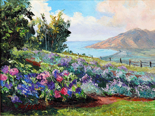 Blooms at Lavender Farm by Betty Hay Freeland (1941-2023)