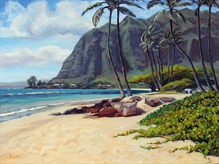 Kaawa Shoreline Palms by Lynne Boyer