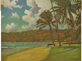 Portlock With Palms by Russell Lowrey