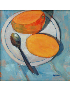 Mango And A Spoon by Fred  Salmon