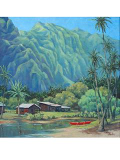 Red Canoe, Marquesas by Louisa S. Cooper