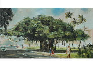 Banyan Tree in Waikiki by Hiroshi Tagami (1928-2014)
