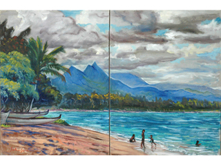 View of Mount Olomana, Waimanalo by Arthur Johnsen (1952-2015)