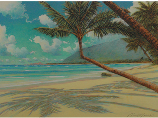 Punaluu, Bent Palm by Russell Lowrey Giclees