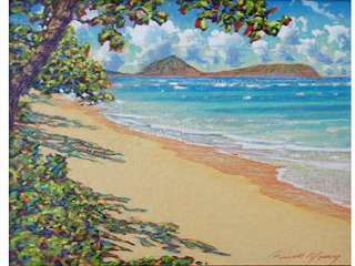 Kahala Beach and Shade  by Russell Lowrey