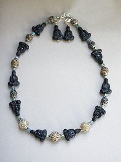 Buddha Black Necklaces with Carved Buddha Beads by Russell  Lowrey's Doges Treasures
