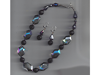Crystal Faceted Necklace/Earring set by Russell  Lowrey's Doges Treasures