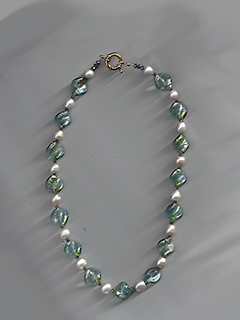 Pearl and Glass Bead Necklace by Russell  Lowrey's Doges Treasures