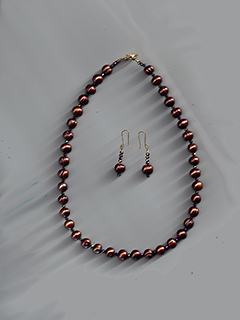 Copper Freshwater Pearl Necklace by Russell  Lowrey's Doges Treasures