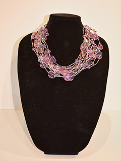 Lavender Faceted Crystal Necklace by Russell  Lowrey's Doges Treasures