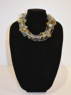 Green Crystal Olive Faceted Necklace by Russell  Lowrey's Doges Treasures