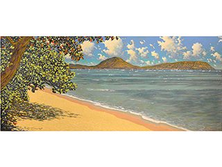 Kahala Beach with Tree & Shade by Russell Lowrey