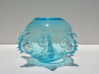 Copper Blue Claw Vase by Daniel  Wooddell