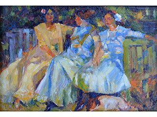 Homage to Sorolla - My Wife and Two Daughters by Fred  Salmon
