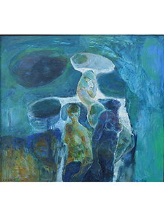 Untitled:  3 Blue Ladies by Lau  Chun