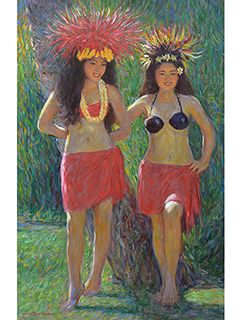 Two Tahitian Girls by Victor  Gao