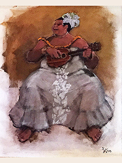 Aunty Ida's Pineapple Uke by Alfred Furtado (1931-2012)