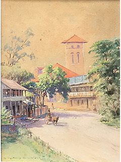 Old Downtown Honolulu by D. Howard Hitchcock (1861-1943)