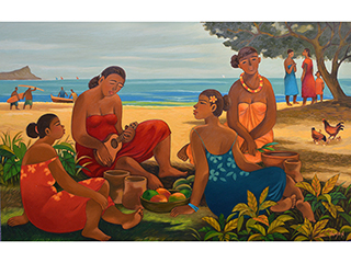 Commission - Diamond Head with Lounging  Women by Tim Nguyen