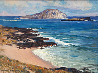 View to Manana Island from Makapu'u by D. Howard Hitchcock (1861-1943)