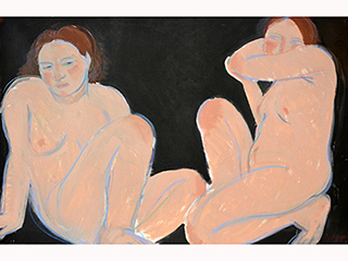 untitled: 2 Nude Women by Pegge Hopper