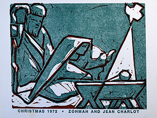 1972, Christmas Card by Jean Charlot (1898-1979)