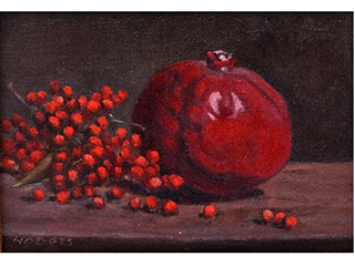Pomegranite with Christmas Berries by Snowden Hodges