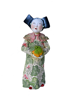 Lady with Peach by Vicky Chock
