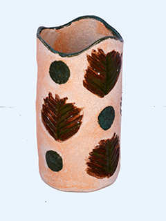 Leaf Dot Vase by Lynda Hess