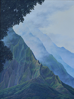 Misty Mountains    (Kahalu'u) by Gary Reed (1948-2015)