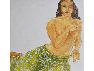 Untitled - single woman in green by Yvonne Cheng