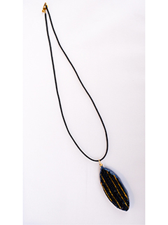 Bead Pendant with Leather cord 2 by Elaine Imoto