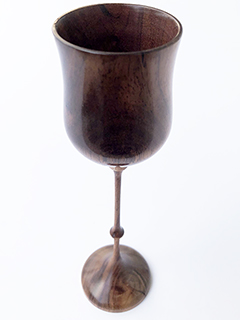 Koa cup on mahogany stem & maple collar by Eric  Le Buse