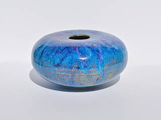 Blue Magenta Round Vessel by Ed Higa