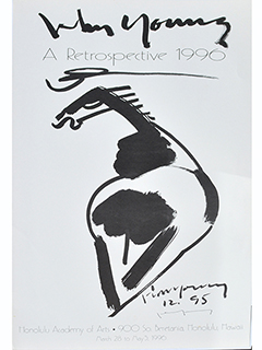 Retrospective 1996 Honolulu Academy of Arts Poster by John Young (1909-1997)