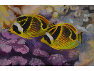 Raccoon and Butterflyfish by Wendy Roberts