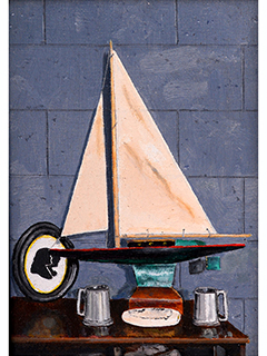 Still life with Sailboat by Burton  Uhr