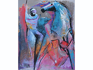 Horse and Figure by Luigi Fumagalli