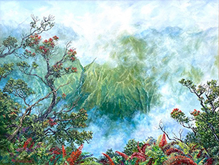 Ohia in the Mist by Betty Hay Freeland (1941-2023)